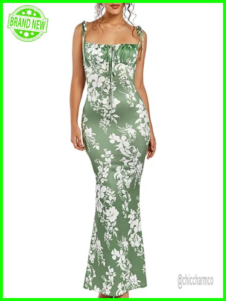 Women's Floral Bodycon Maxi Dress Elegant Formal Wedding Guest Beach Party